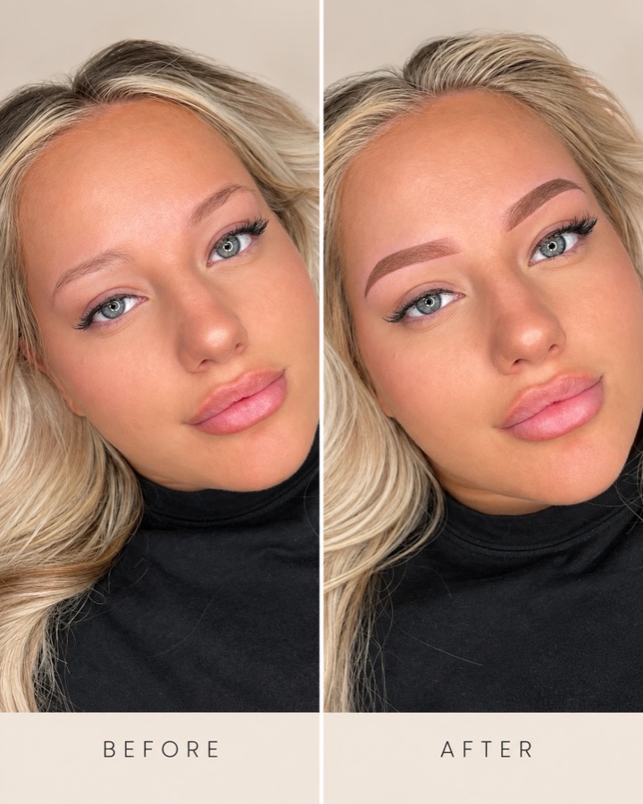 Ombre powder brows before and after 4